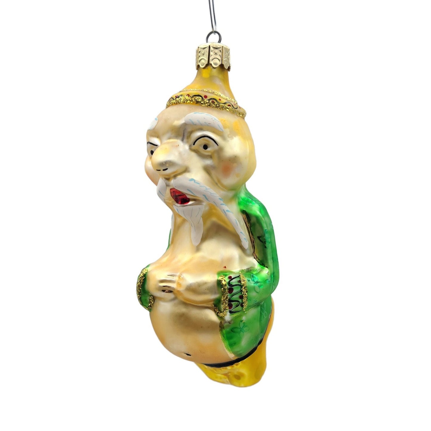 Christopher Radko Fu Manchu Blown Glass Christmas Holiday Tree Ornament 91-011-0