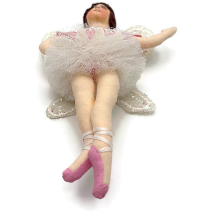 Gladys Boalt Sugar Plum Fairy Nutcracker Pink Fabric Christmas Ornament Signed