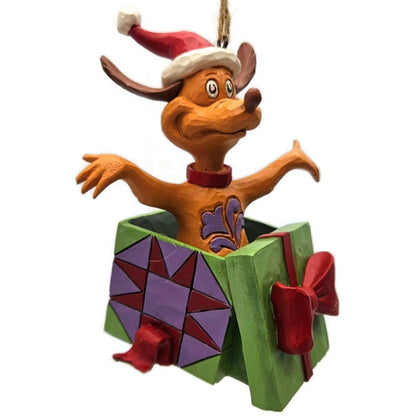 Jim Shore Dr. Seuss The Grinch Max the Dog in Present Enesco Christmas Ornament