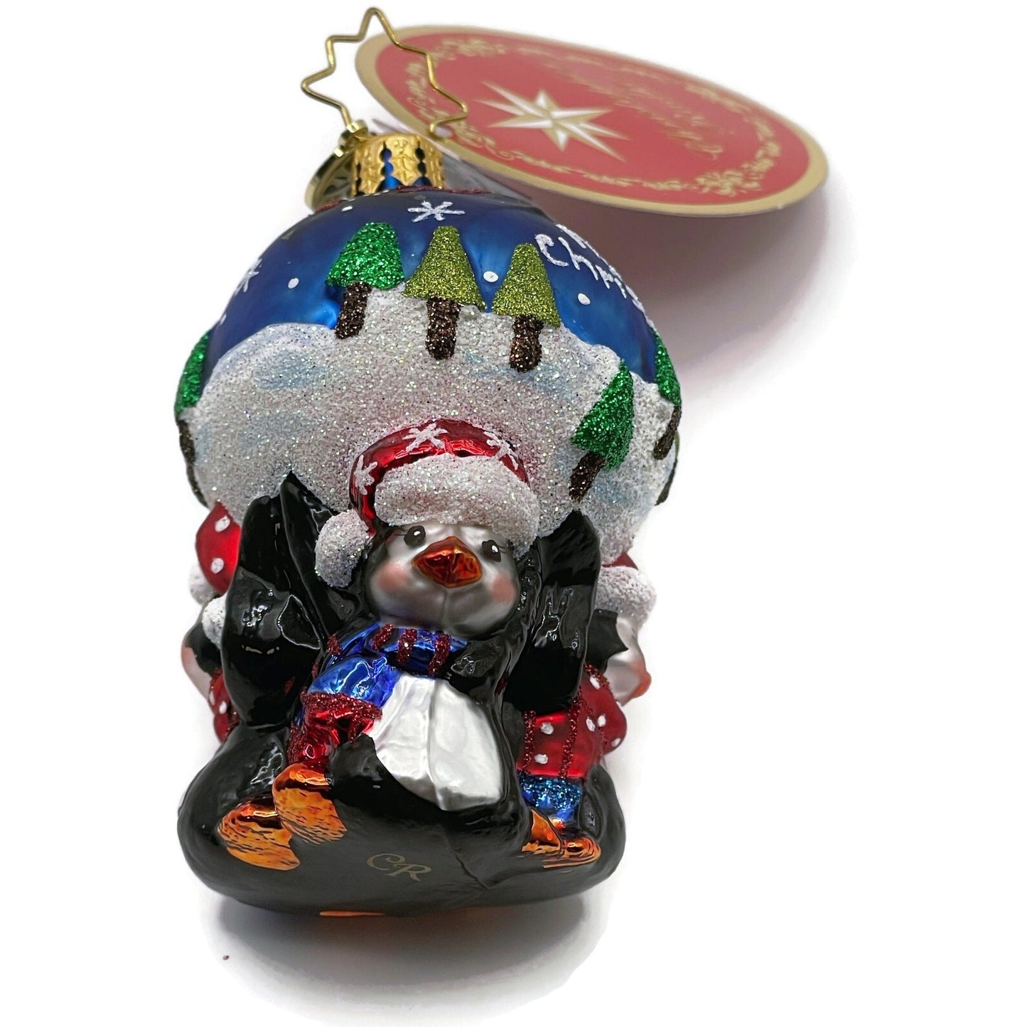 Christopher Radko A Lotta Help From My Friends Gem Penguins Christmas Ornament