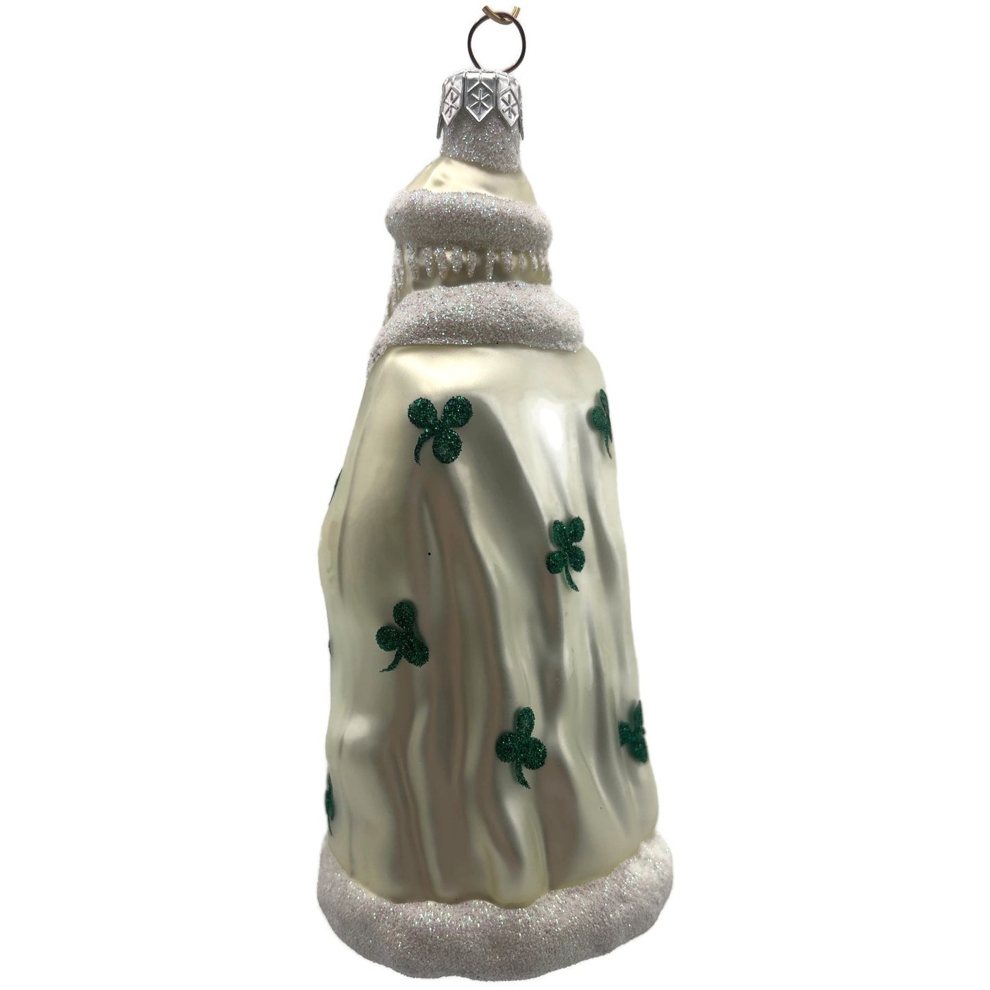Patricia Breen Santa of the North Pearl Green Shamrocks St. Patrick's Ornament
