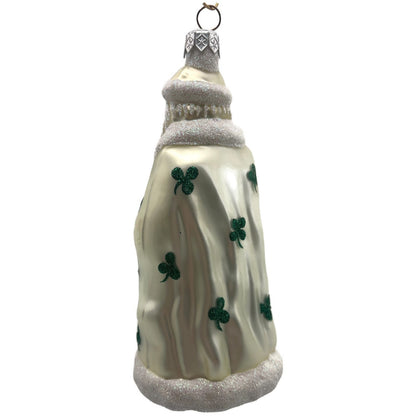 Patricia Breen Santa of the North Pearl Green Shamrocks St. Patrick's Ornament