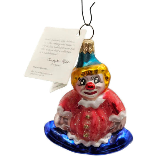 Christopher Radko Casey the Clown Red Made in Germany Christmas Tree Ornament