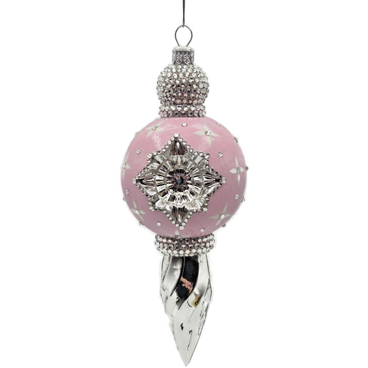 Patricia Breen La Neige Pink Silver Reflector Christmas Tree Ornament CATZ Drop