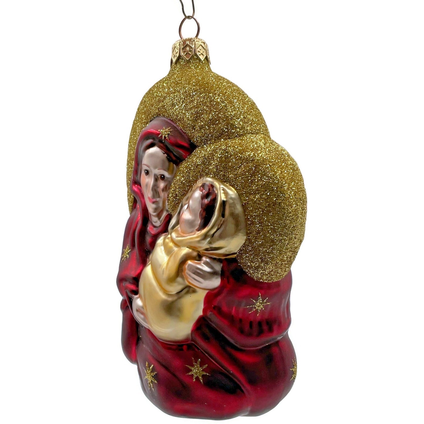 Patricia Breen Madonna of the Night Bordeaux Gold Stars Christmas Tree Ornament