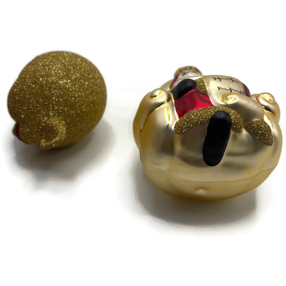 Patricia Breen Checking His List Santa Gold Moon Stars Christmas Tree Ornament