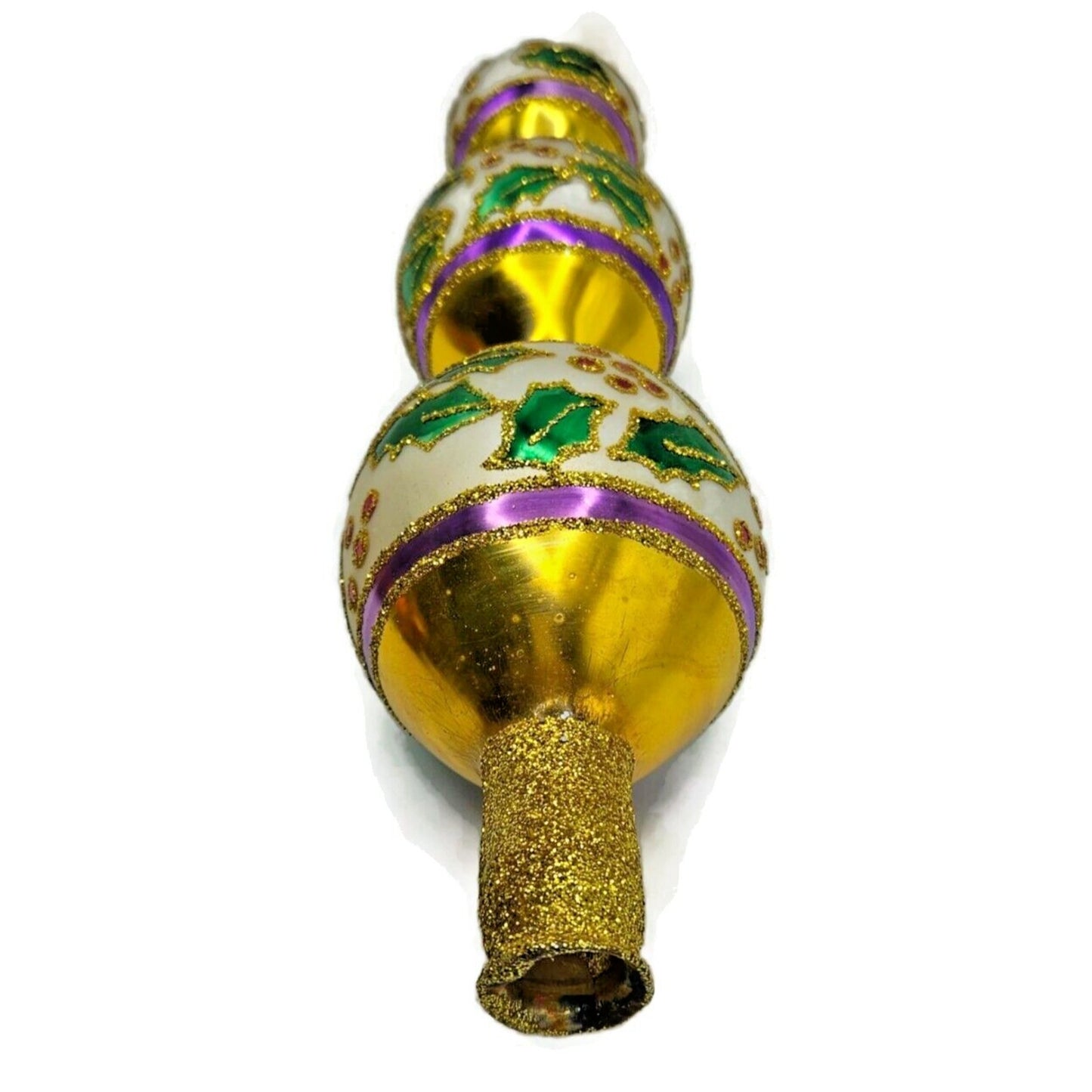 Christopher Radko Holly Ribbons Finial Christmas Holiday Tree Topper 91-153-2