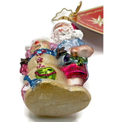 Christopher Radko Sandy Snow Team Gem Santa Claus Beach Christmas Ornament