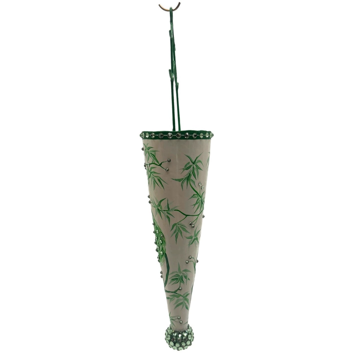 Patricia Breen Pagoda Cornucopia Peacock Chinoiserie Green Christmas Ornament