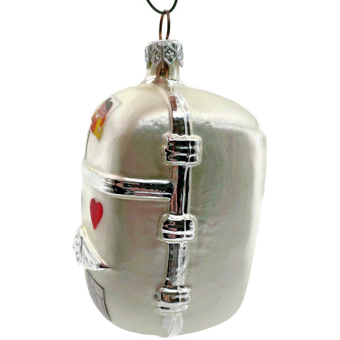 Patricia Breen Grandma Josies Fridge Pearl Silver Peace Heart Christmas Ornament