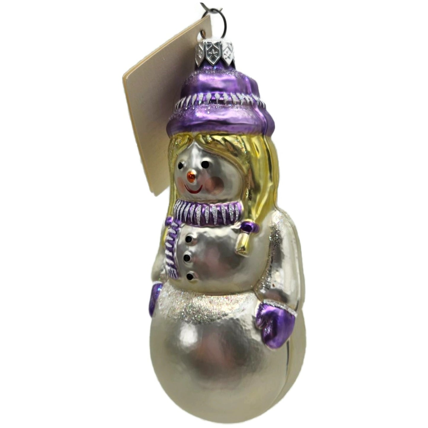 Patricia Breen Snow Woman Purple Pearl Winter Scarf Christmas Tree Ornament