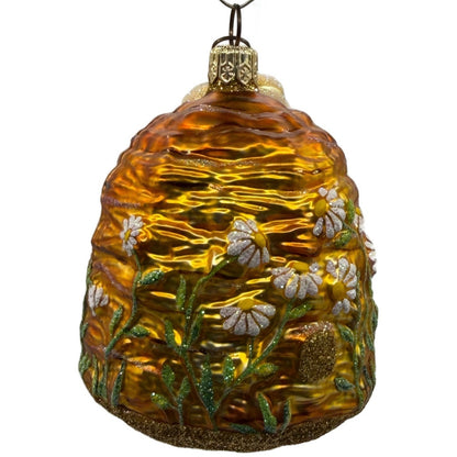 Patricia Breen Devonshire Beeskep Bee Beehive Flower Spring 2 Part Ornament 2221