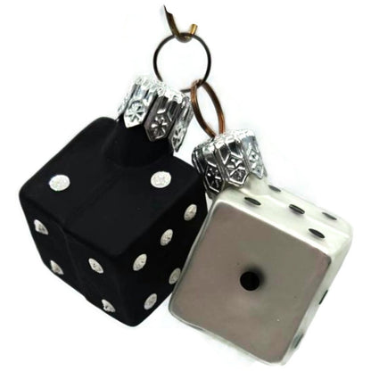 Patricia Breen Dice Black Pearl Matte 2 Part Mini Christmas Tree Ornament CATZ