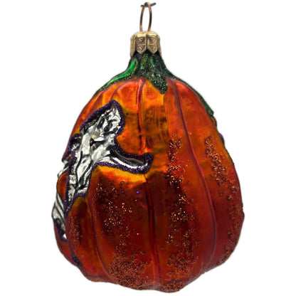 Slavic Treasures Ghastly Gilbert Orange Pumpkin Halloween Ornament 01-449-A