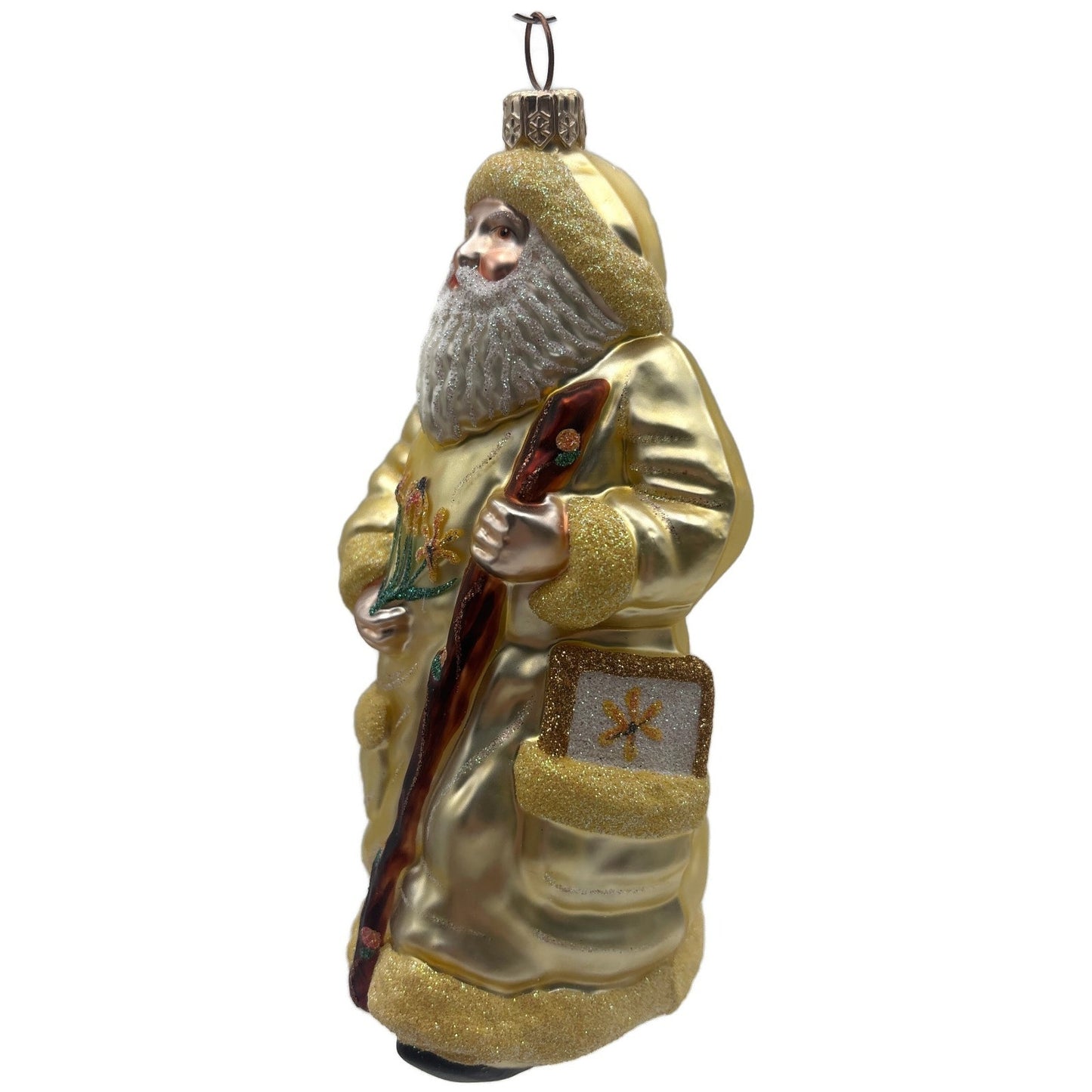 Patricia Breen Santa For Kevin Fall Yellow Flowers Christmas Tree Ornament