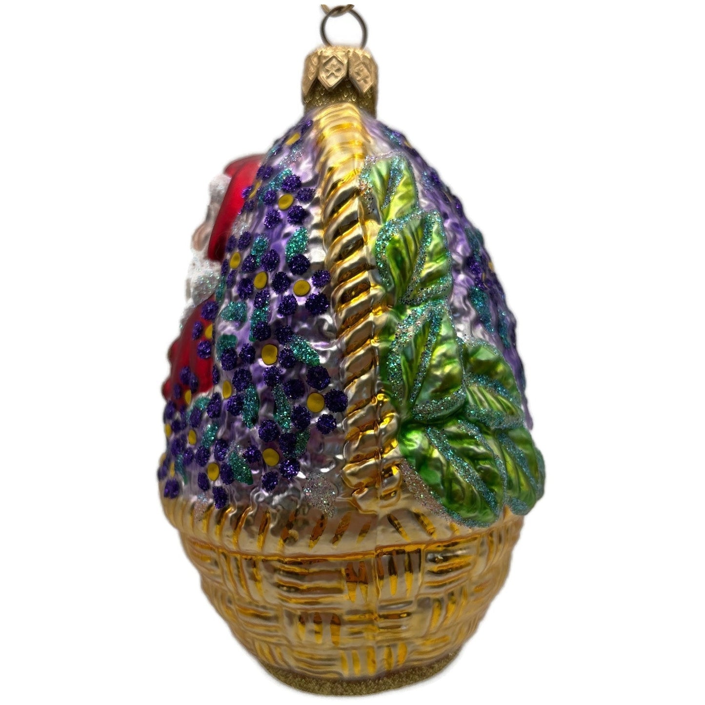 Patricia Breen Forget-Me-Not Santa Red Flowers Basket Spring Christmas Ornament