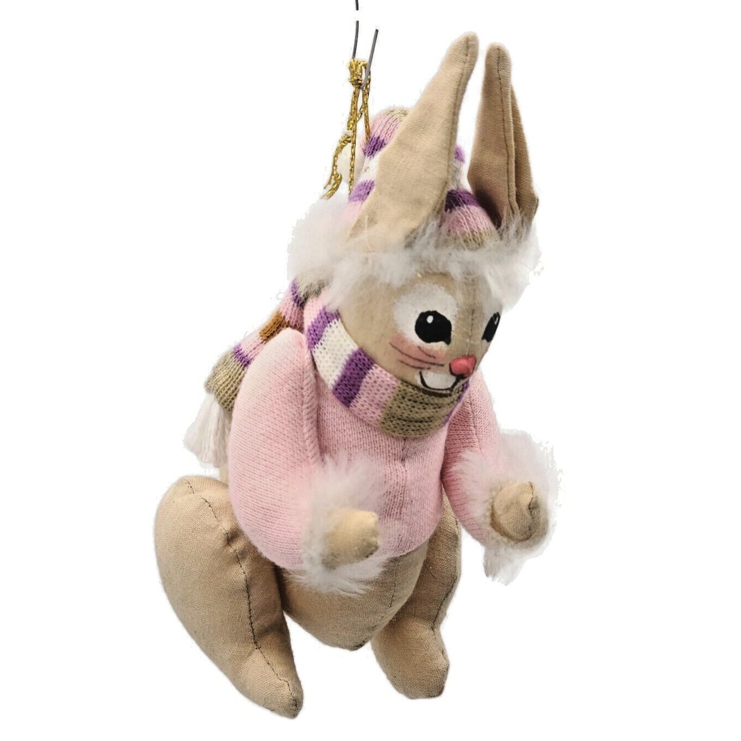 Gladys Boalt Rabbit Pink Outfit Muffler Bunny Handmade Christmas Tree Ornament