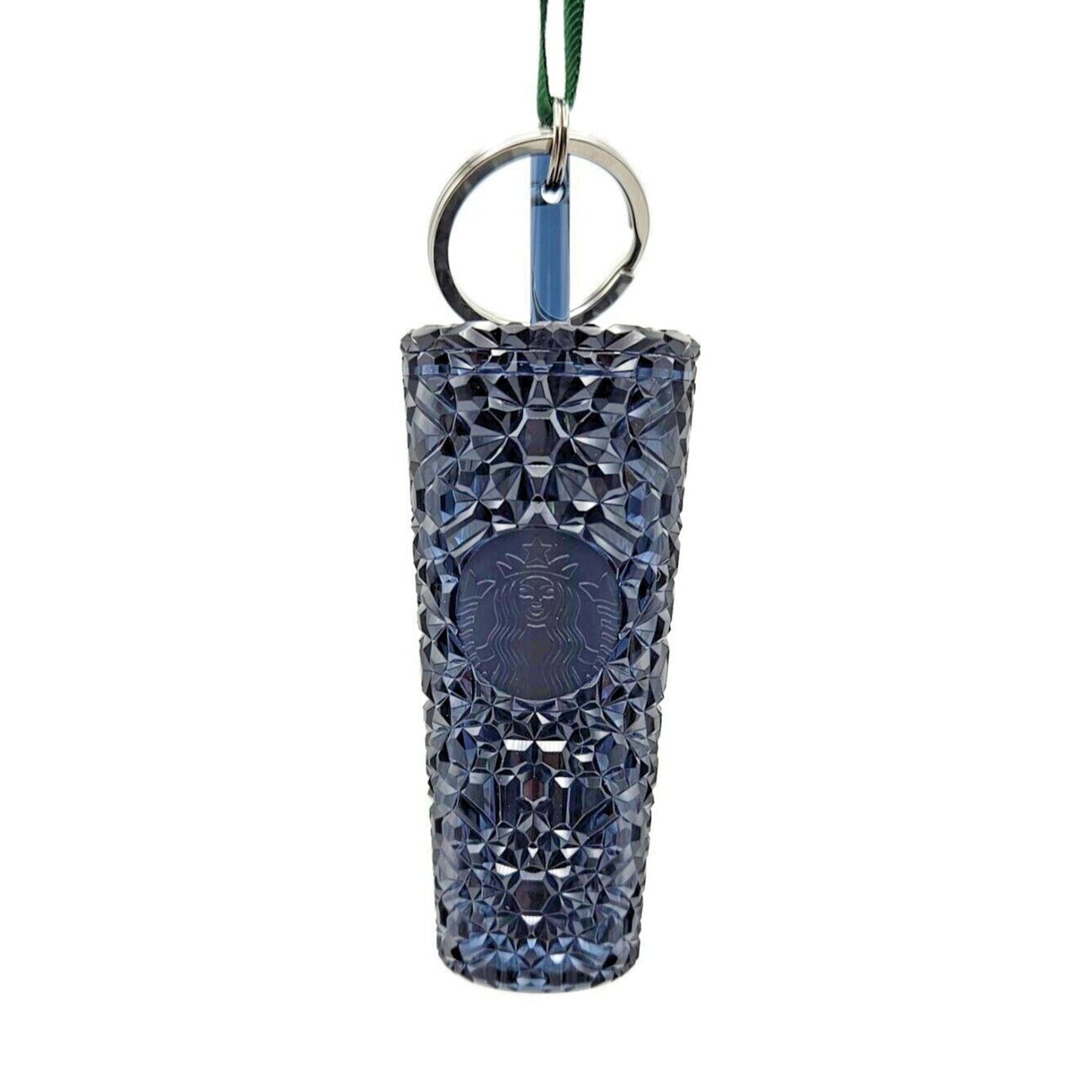Starbucks Key Chain Gemstone Navy Blue Cold Cup Tumbler Christmas Tree Ornament