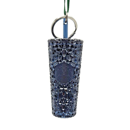 Starbucks Key Chain Gemstone Navy Blue Cold Cup Tumbler Christmas Tree Ornament