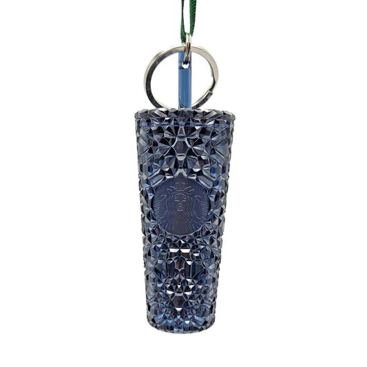 Starbucks Key Chain Gemstone Navy Blue Cold Cup Tumbler Christmas Tree Ornament
