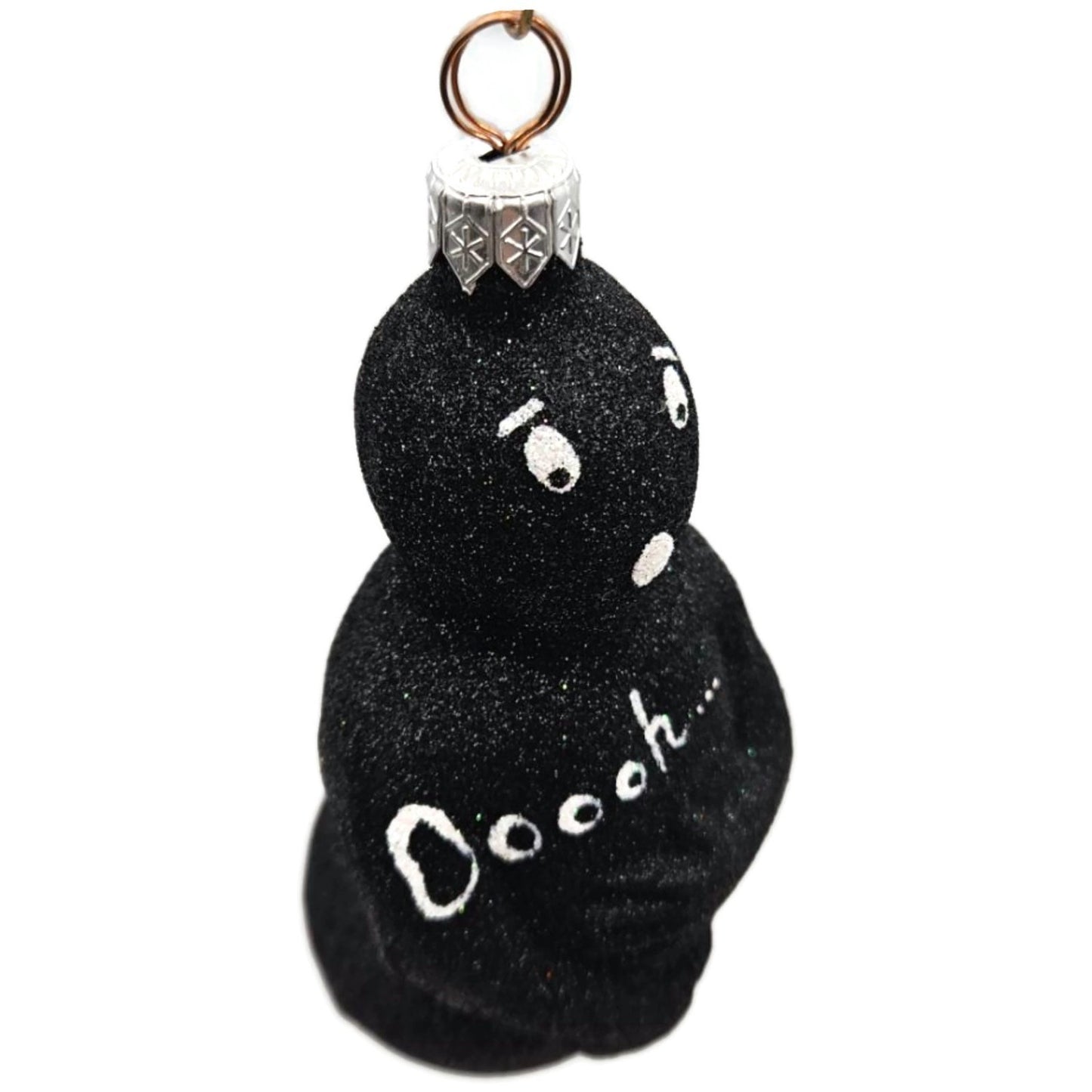 Patricia Breen Oscar Black Glittered Ghost Halloween Christmas Tree Ornament