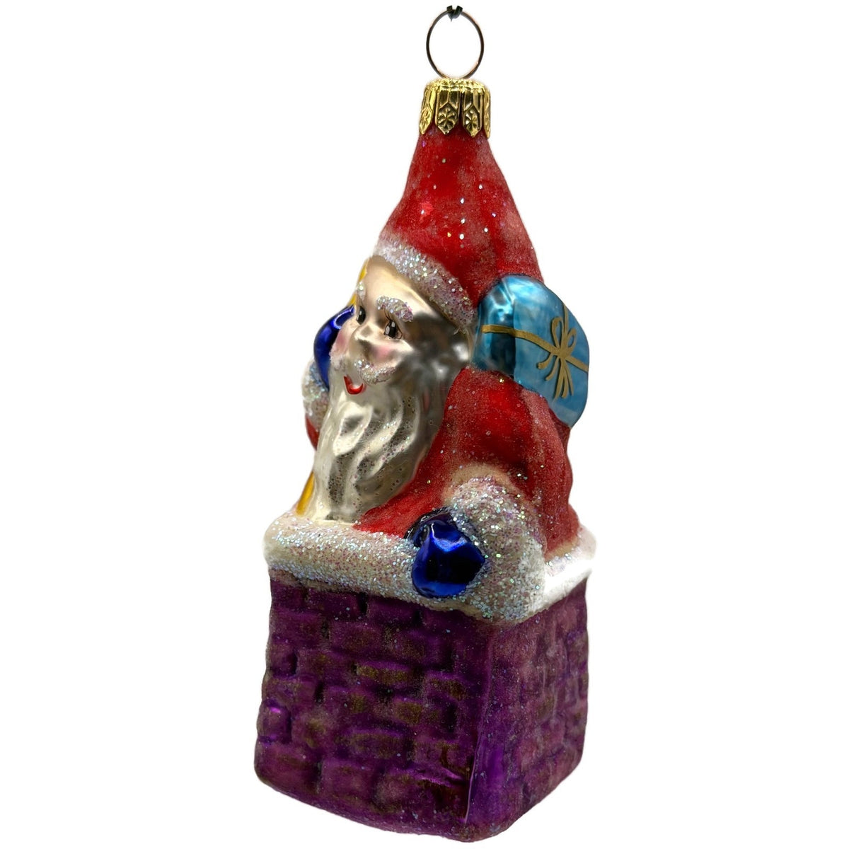 Christopher Radko Chimney Santa Claus Glass Christmas Tree Ornament 91-012-0