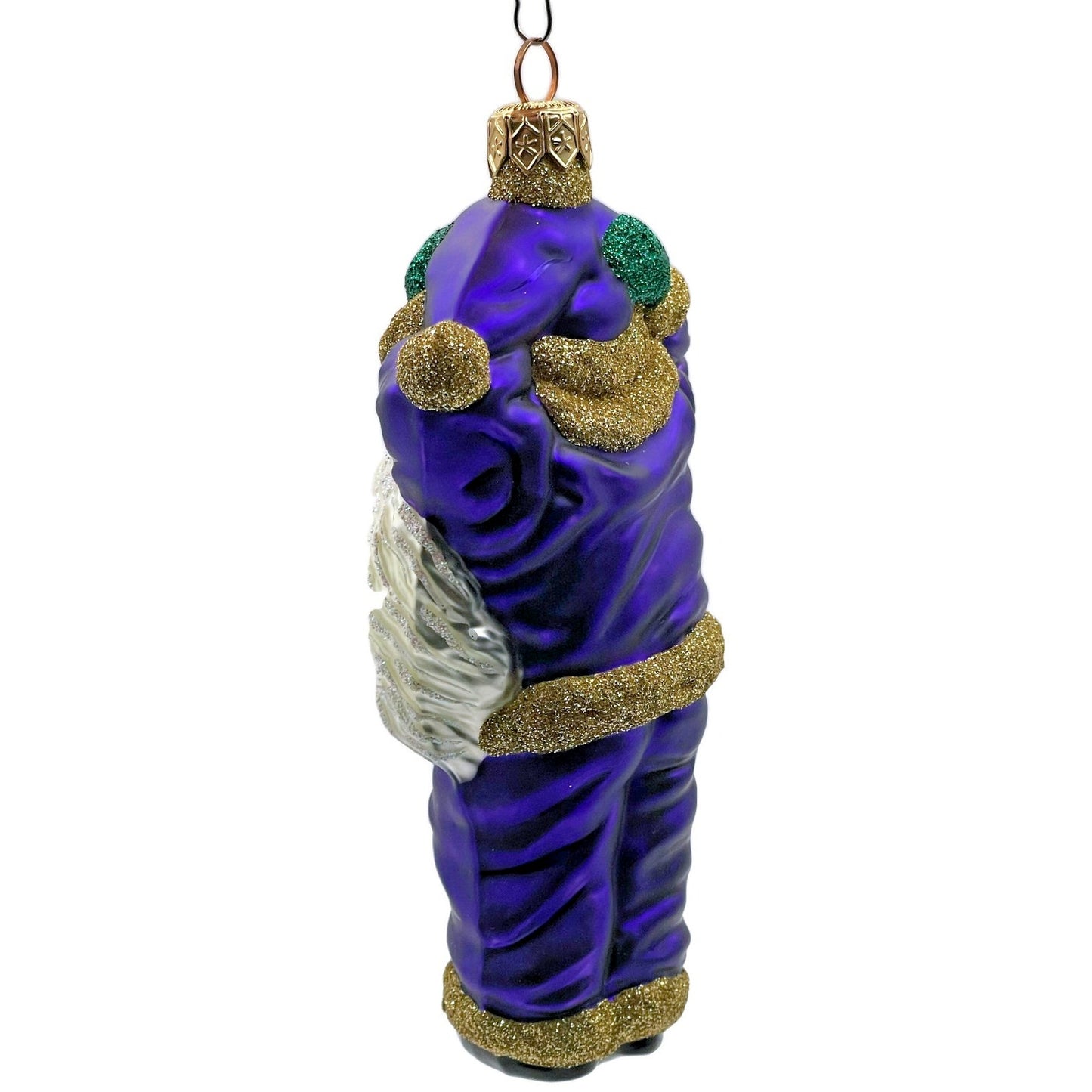 Patricia Breen Hold Onto Your Hat Purple Santa Claus Christmas Tree Ornament