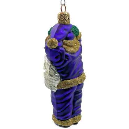 Patricia Breen Hold Onto Your Hat Purple Santa Claus Christmas Tree Ornament