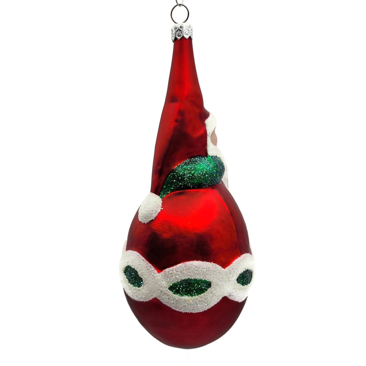 Patricia Breen Faberge Santa Claus Matte Red Green Christmas Tree Ornament