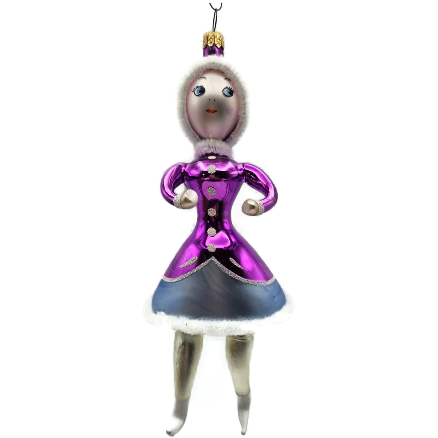 Christopher Radko Sonya Honey Purple Skater Italian Christmas Ornament 97-334-0