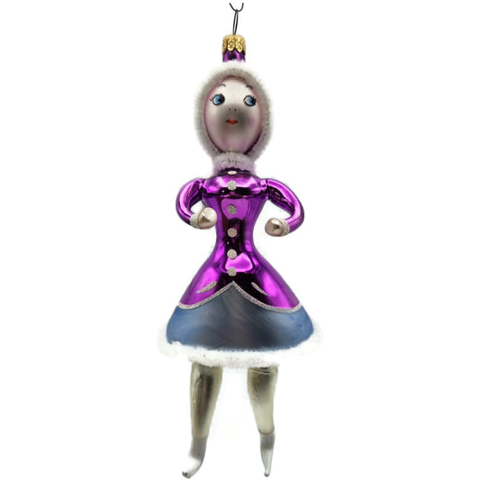 Christopher Radko Sonya Honey Purple Skater Italian Christmas Ornament 97-334-0