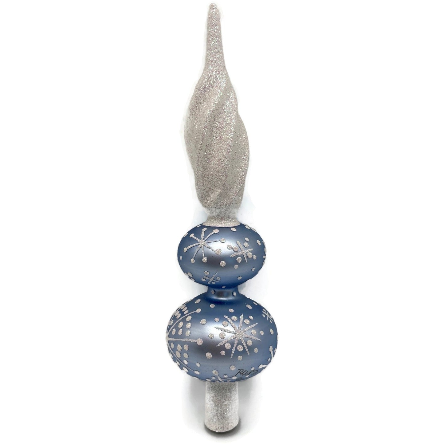 Patricia Breen Miniature Blizzard Finial Light Blue Matte Christmas Tree Topper