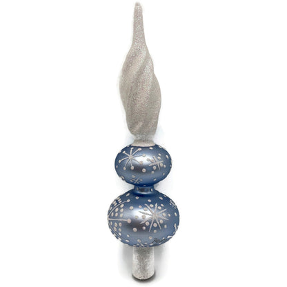 Patricia Breen Miniature Blizzard Finial Light Blue Matte Christmas Tree Topper