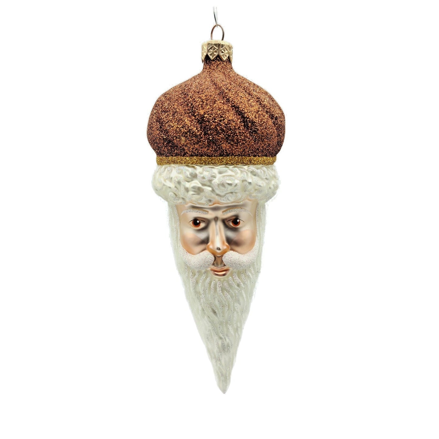 Patricia Breen Minsk Santa Claus Copper Glitter Christmas Holiday Tree Ornament