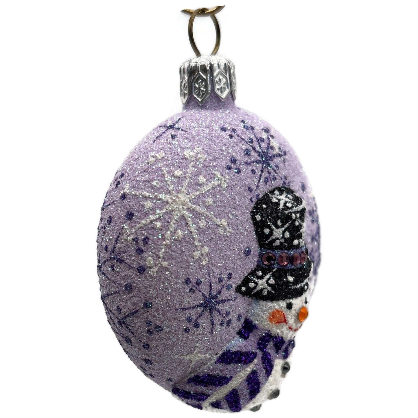 Patricia Breen Frosty Medallion Lavender Snowman Snowflakes Christmas Ornament