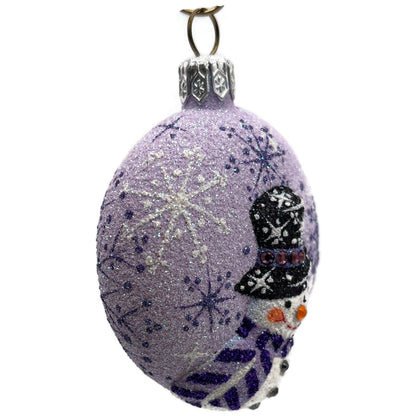 Patricia Breen Frosty Medallion Lavender Snowman Snowflakes Christmas Ornament