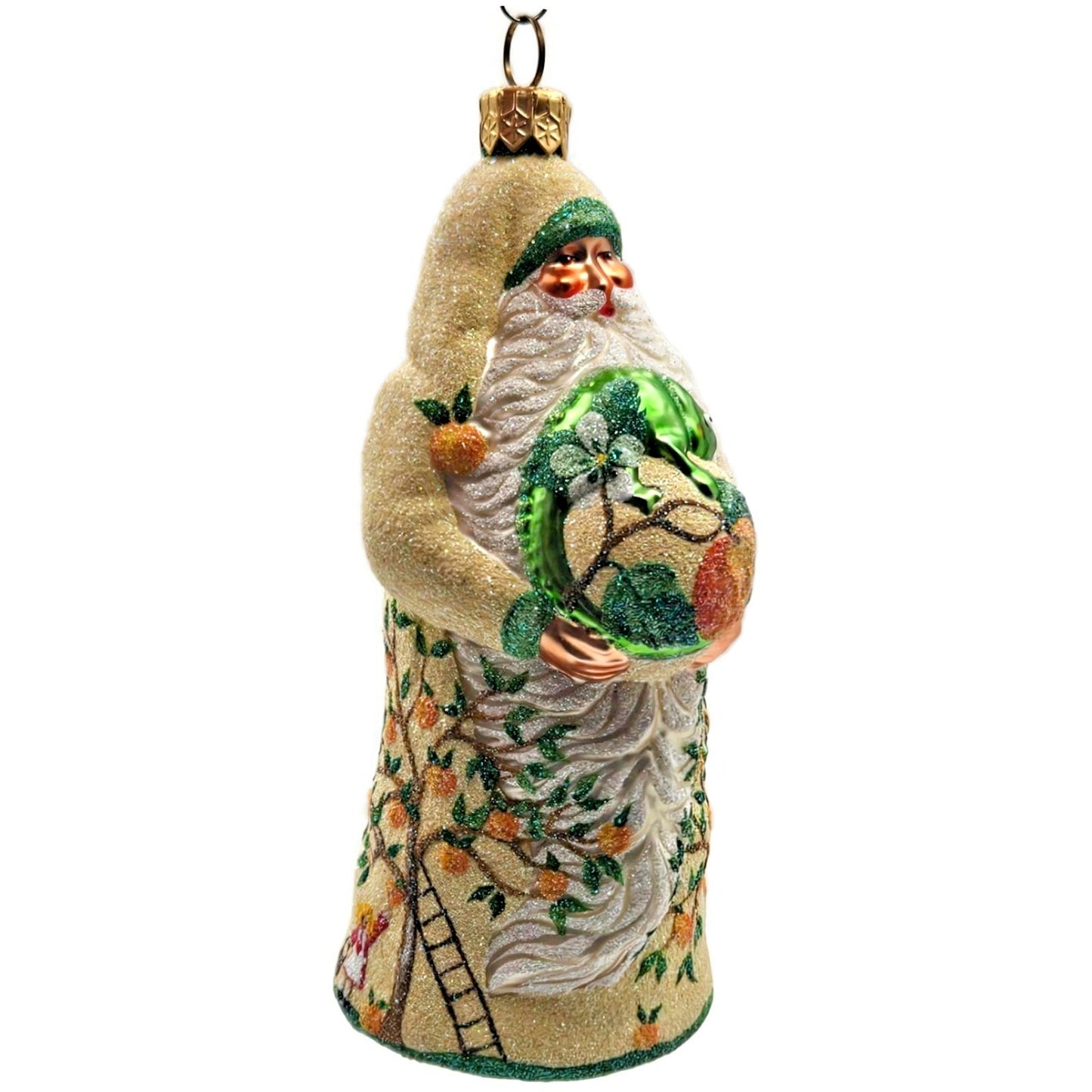 Patricia Breen Santa With Chameleon The Peach Orchard Spring Christmas Ornament
