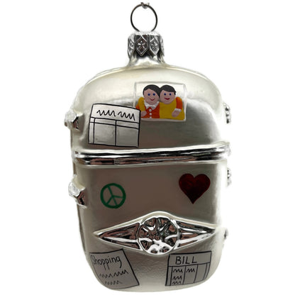 Patricia Breen Grandma Josie's Fridge Pearl Heart Silver Christmas Tree Ornament