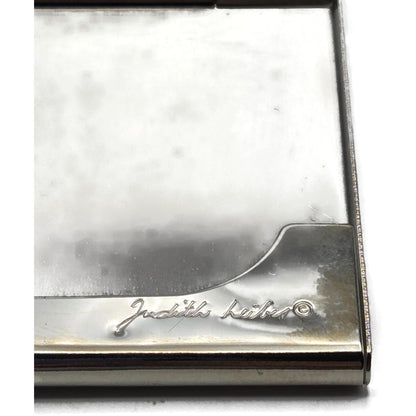 Vintage Judith Leiber Swarovski Crystal Zebra Business Card Holder Silver Tone