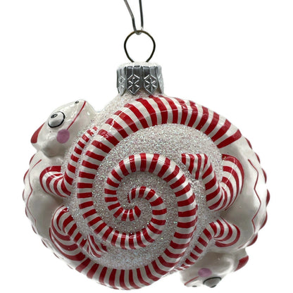 Patricia Breen Once Again for James Hearts Striped Chameleon Valentines Ornament