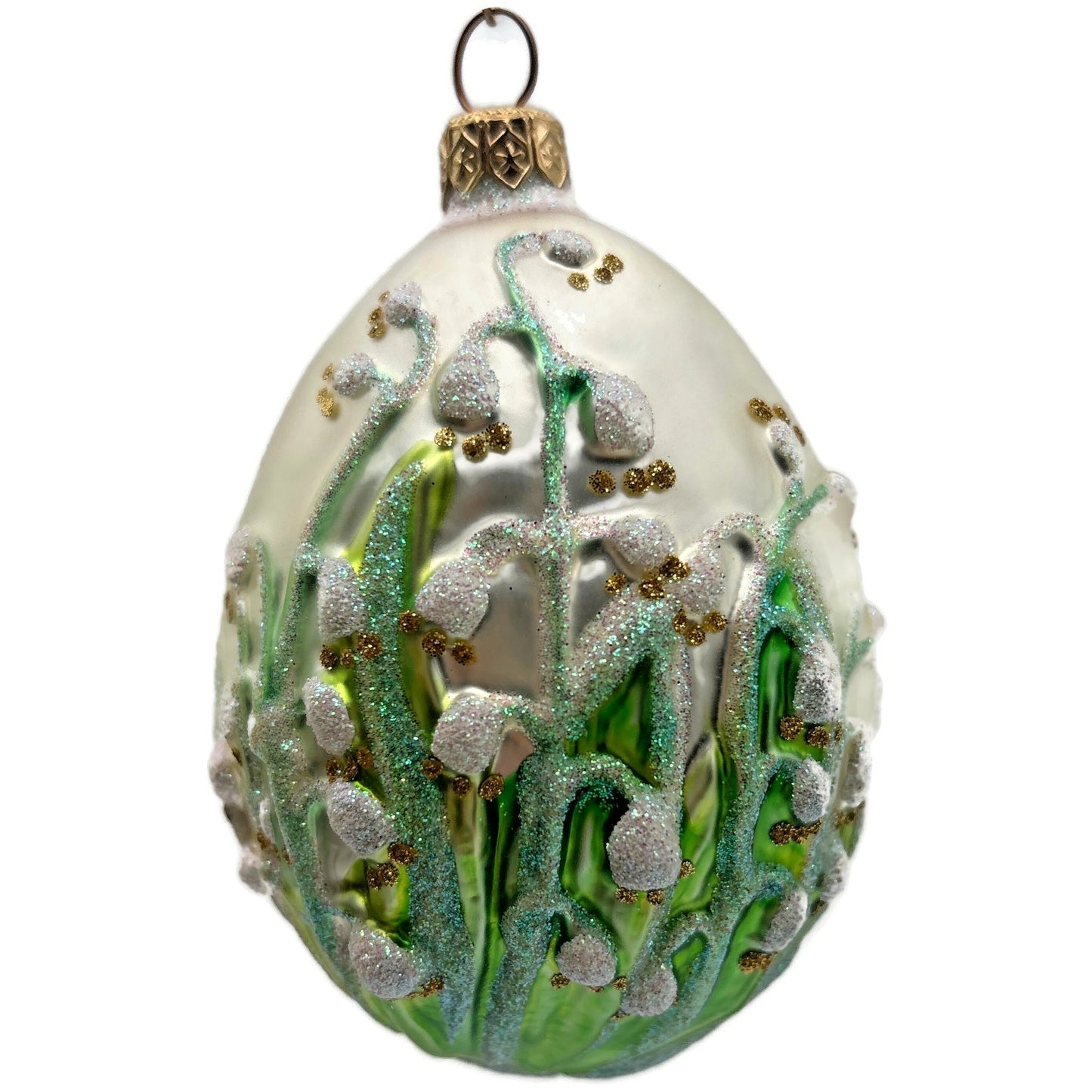 Patricia Breen Lily of the Valley Floral Glass Easter Christmas Ornament 9600AIC