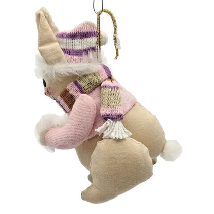 Gladys Boalt Rabbit Pink Outfit Muffler Bunny Handmade Christmas Tree Ornament