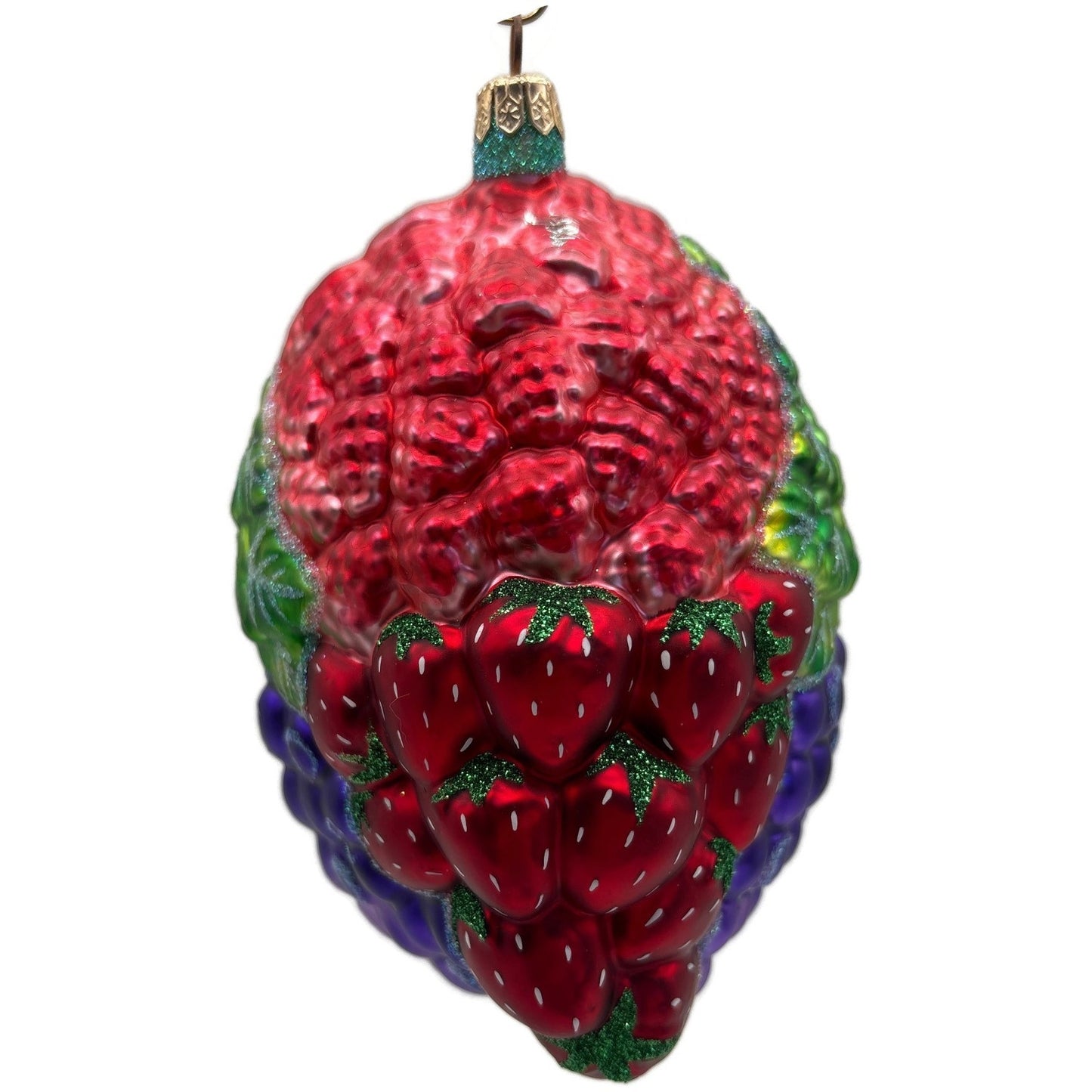 Patricia Breen Arcimbaldi Santa II Fruit Green Background Christmas Ornament