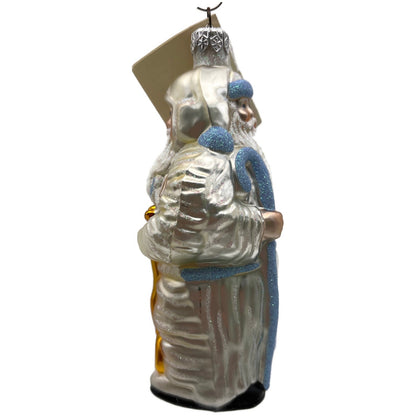 Patricia Breen Millennium Santa Claus 1900 2000 Blue Pearl Christmas Ornament