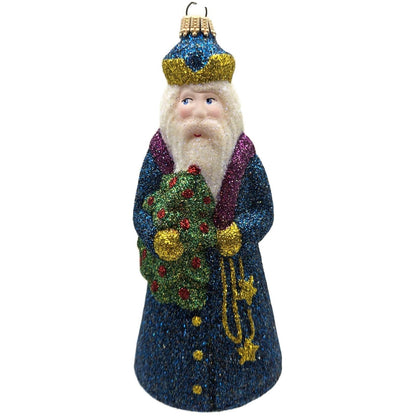 Larry Fraga Mr. Fabulous Santa Tree Stars Glitter Series Christmas Tree Ornament