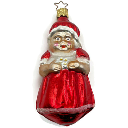 Mrs Claus Red Dress Star Top Inge Glass Ornament German Christmas Tree Decor