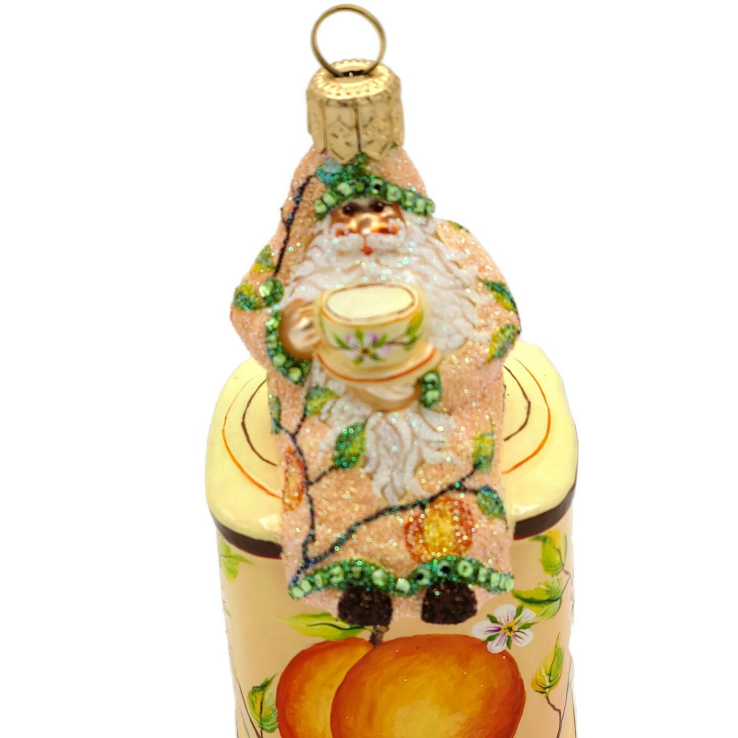 Patricia Breen Tea Time Santa Peach Tea Party Free Standing Holiday Ornament
