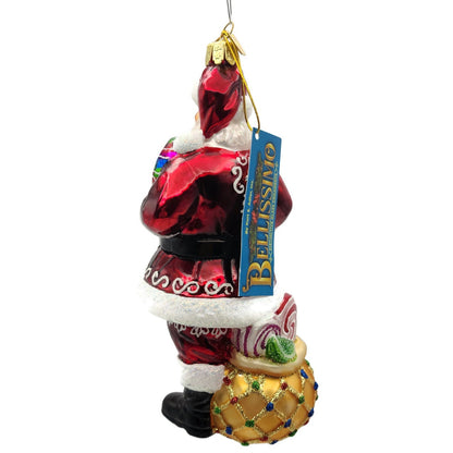 Kurt S Adler Bellissimo Santa Claus Candy Cane Christmas Tree Ornament BELL0008