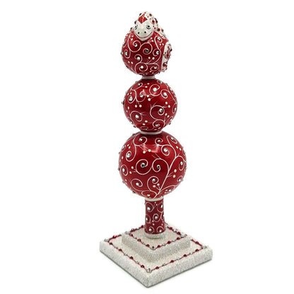 Patricia Breen Miniature Chameleon Finial Quilling Red Christmas Tree Topper