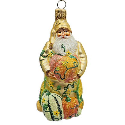 Patricia Breen Harvest Santa Claus Gold Pumpkins Fall Christmas Tree Ornament